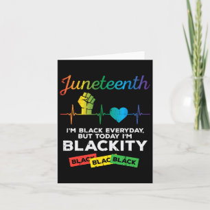 Juneteenth Blackity Black Fist Heartbeat 1865 Men  Card