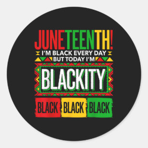 Juneteenth Blackity Black History African Women Gi Classic Round Sticker