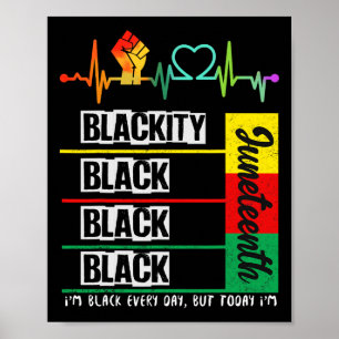 Juneteenth Blackity Heartbeat Black History Africa Poster