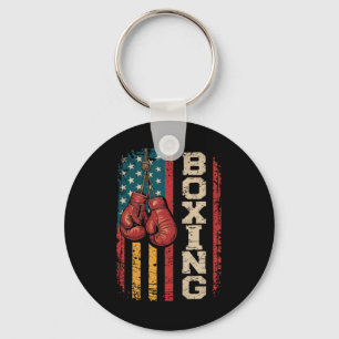 Juneteenth Boxing American Flag Usa June 19th Sinc Key Ring