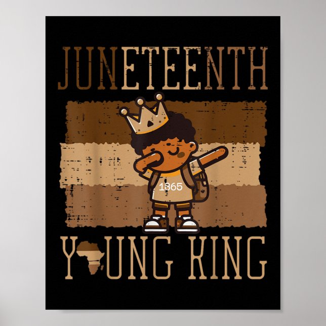 Juneteenth Boy Dab Young King Cute African Boys Ki Poster (Front)
