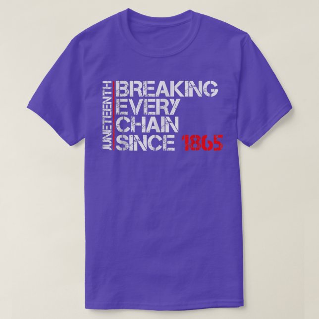 Juneteenth Breaking Every Chain Black Power Ados  T-Shirt (Design Front)
