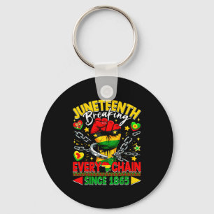 Juneteenth breaking every chain since 1865 freedom key ring