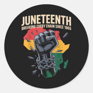 Juneteenth Breaking Every Chain Since 1865 Vintage Classic Round Sticker