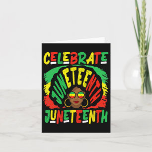 Juneteenth Celebrate 1865 Black History Afro Hair  Card