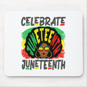 Juneteenth Celebrate 1865 Black History Afro Hair Mouse Pad