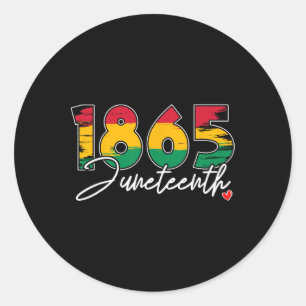 Juneteenth Celebrate Black Freedom 1865 Heart Hist Classic Round Sticker