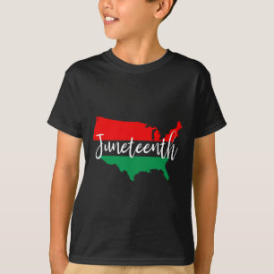 Juneteenth Celebrate Black Freedom Usa Map Black H T-Shirt