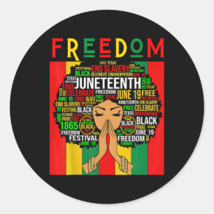 Juneteenth Celebrate Black Girl Magic Freedom Day Classic Round Sticker