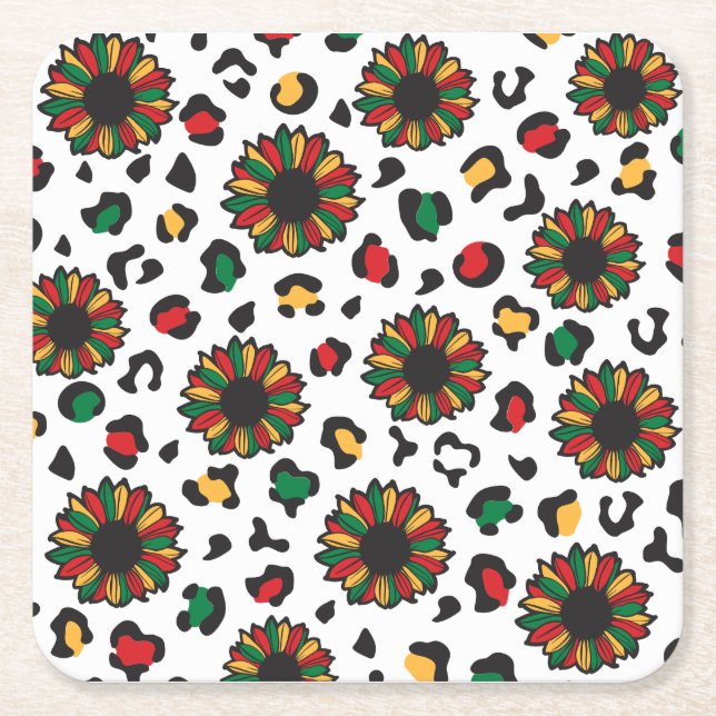 Juneteenth celebrate black history melanin family. square paper coaster (Front)