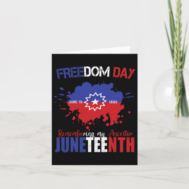 Juneteenth Celebrate Freedom Red White Blue Free B Card (Front)
