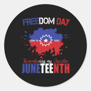 Juneteenth Celebrate Freedom Red White Blue Free B Classic Round Sticker