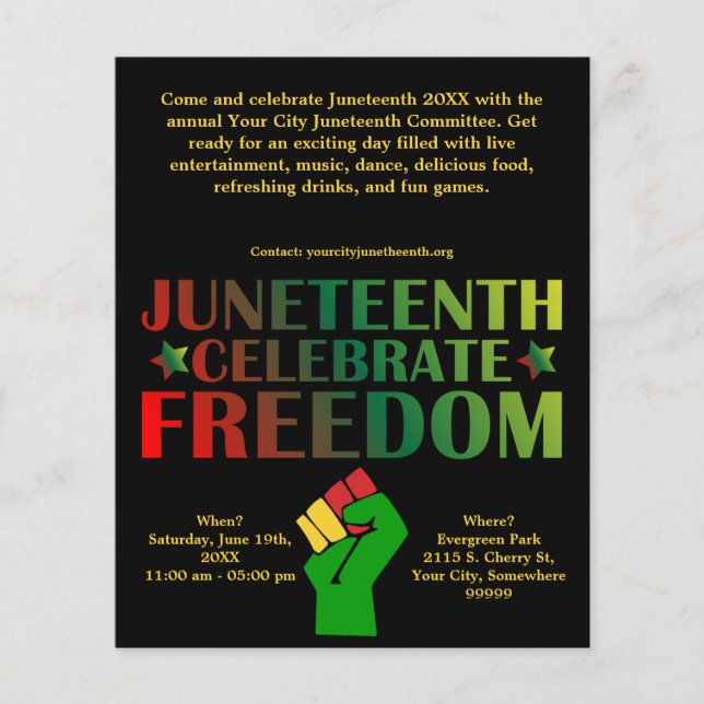 Juneteenth Celebrate Freedom Solidarity Event Flyer (Front)