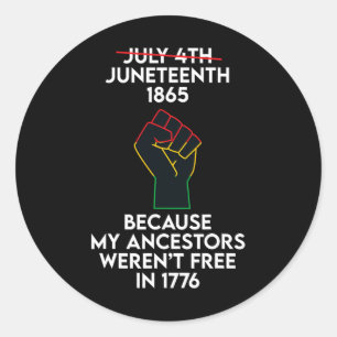 Juneteenth Celebrates Black African American Freed Classic Round Sticker
