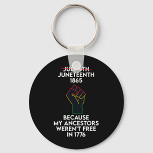 Juneteenth Celebrates Black African American Freed Key Ring