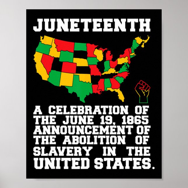 Juneteenth Celebrates Black African American Freed Poster (Front)