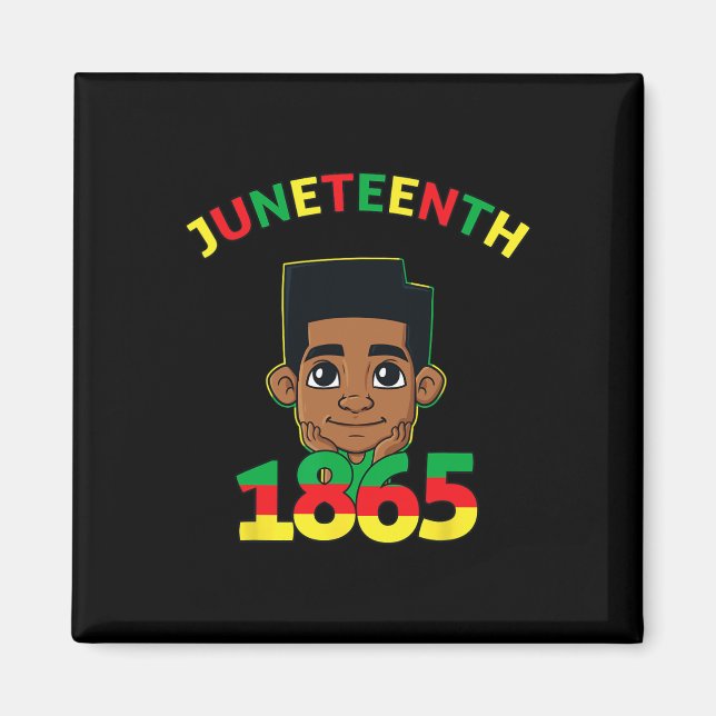 Juneteenth Celebrating 1865 Cool Brown Skin King B Magnet (Front)