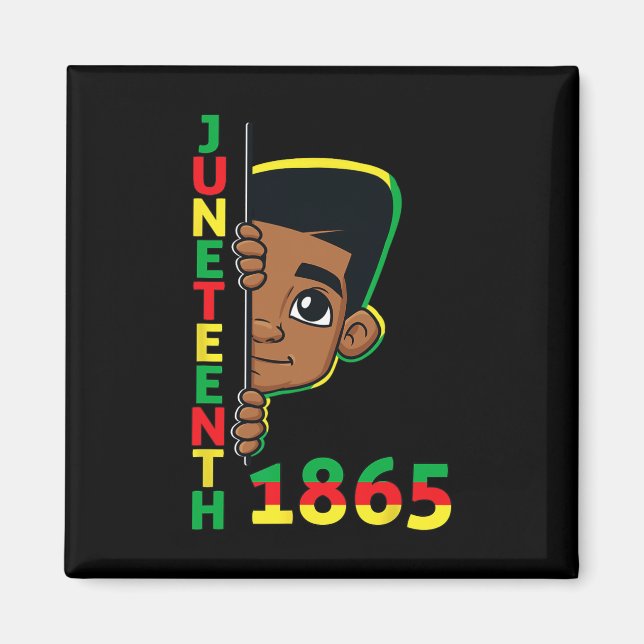 Juneteenth Celebrating 1865 Cool Brown Skin King B Magnet (Front)