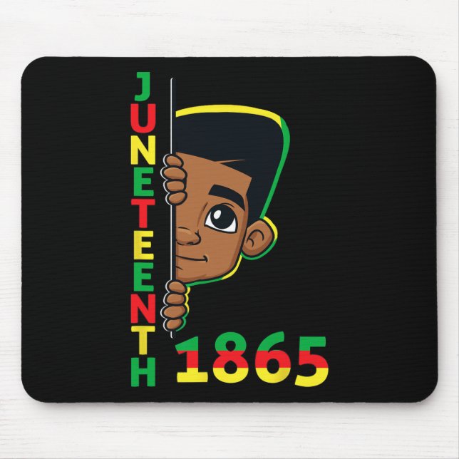 Juneteenth Celebrating 1865 Cool Brown Skin King B Mouse Pad (Front)