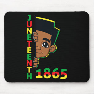 Juneteenth Celebrating 1865 Cool Brown Skin King B Mouse Pad
