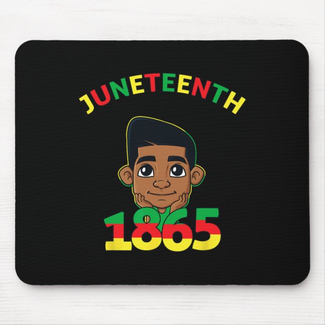 Juneteenth Celebrating 1865 Cool Brown Skin King B Mouse Pad (Front)