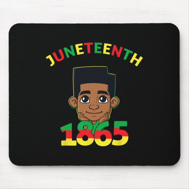 Juneteenth Celebrating 1865 Cool Brown Skin King B Mouse Pad (Front)