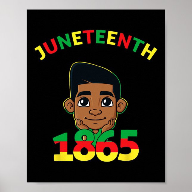 Juneteenth Celebrating 1865 Cool Brown Skin King B Poster (Front)