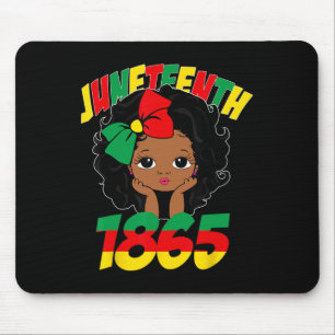 Juneteenth Celebrating 1865 Cute Black Girls Kids Mouse Pad