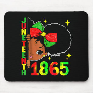 Juneteenth celebrating 1865 cute black girls kids  mouse pad