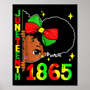 Juneteenth celebrating 1865 cute black girls kids poster