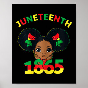 Juneteenth Celebrating 1865 Cute Brown Skin Girls Poster
