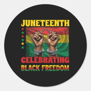 Juneteenth Celebrating Black Freedom 1865 African Classic Round Sticker