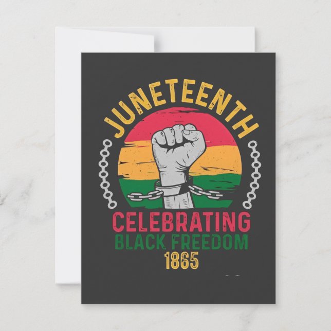 Juneteenth Celebrating Black Freedom 1865 Card (Front)