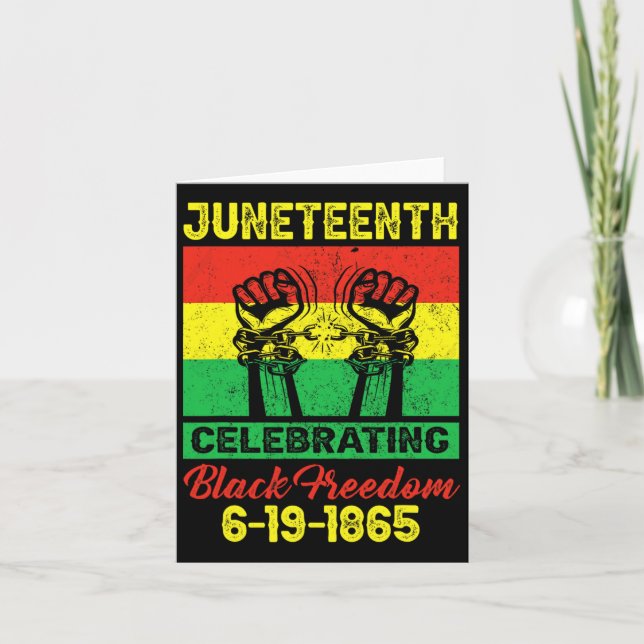 Juneteenth Celebrating Black Freedom 1865 Flag  Card (Front)