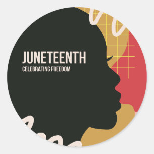 Juneteenth Celebrating Freedom Classic Round Sticker