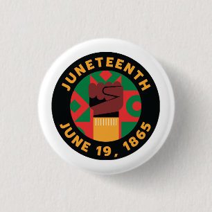 Juneteenth Celebration Commemorating Freedom and 3 Cm Round Badge