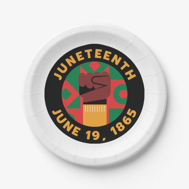 Juneteenth Celebration  Commemorating Freedom and  Paper Plate (Front)