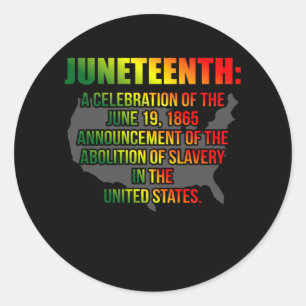 Juneteenth Celebration of American Black History Classic Round Sticker