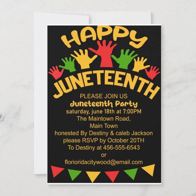 Juneteenth Celebrations Party Invitation (Front)