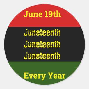 Juneteenth  classic round sticker