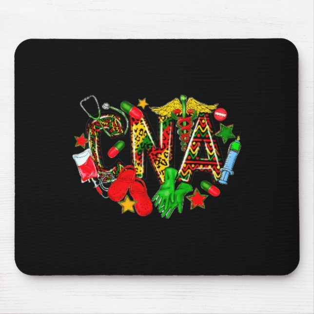 Juneteenth cna nurse black freedom day 1865 scrub mouse pad (Front)
