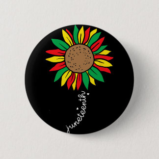 Juneteenth Colourful Sunflower Juneteenth Flower _ 6 Cm Round Badge
