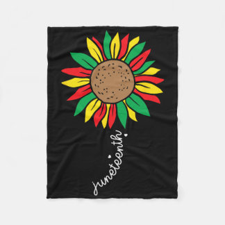 Juneteenth Colourful Sunflower Juneteenth Flower _ Fleece Blanket