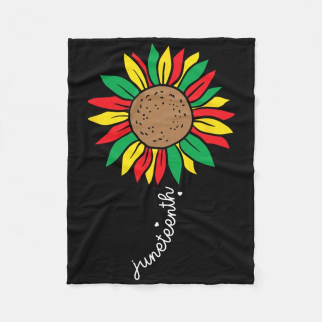Juneteenth Colourful Sunflower Juneteenth Flower _ Fleece Blanket (Front)