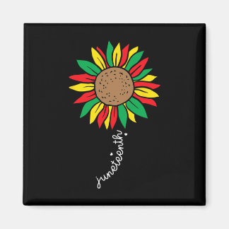 Juneteenth Colourful Sunflower Juneteenth Flower _ Magnet