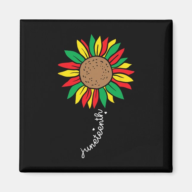 Juneteenth Colourful Sunflower Juneteenth Flower _ Magnet (Front)