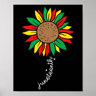 Juneteenth Colourful Sunflower Juneteenth Flower _ Poster