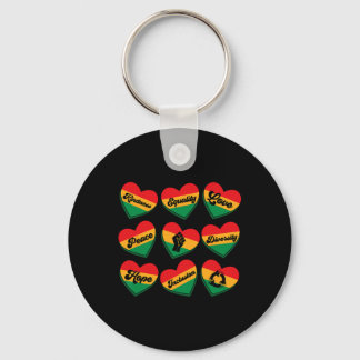 Juneteenth Conversation Heart Black Pride African Key Ring
