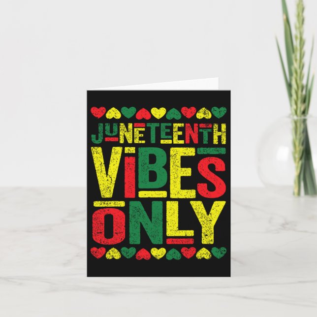 Juneteenth Cool Vibes Black History African Americ Card (Front)