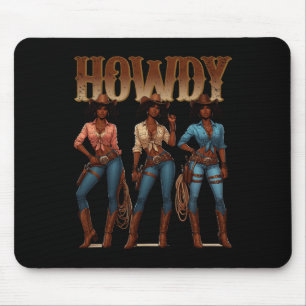 Juneteenth Cowgirl Western Rodeo Melanin History T Mouse Pad